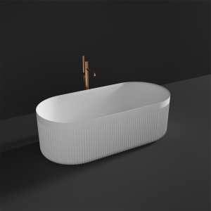 Marilyn 1700 Freestanding fluted Stone Bath Matte White