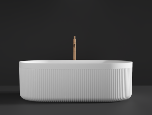 Marilyn 1700 Freestanding fluted Stone Bath Matte White