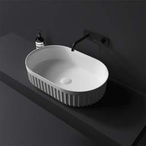 Marilyn Benchtop oval fluted Stone Basin