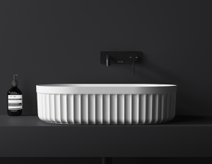 Marilyn Benchtop oval fluted Stone Basin