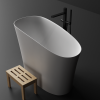 Monica 1200 Freestanding Soaker Stone Bath with stool